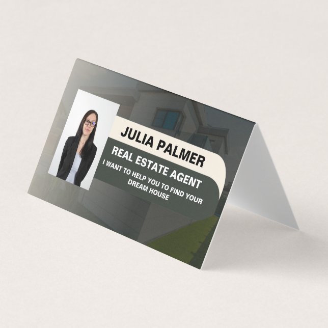 Elegantes Minimal Real Anwesen Agent Foto Visitenkarten (Vorderseite)