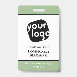 Elegantes Minimal Sage Green Custom Staff ID Abzei Ausweis