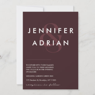 Elegantes Minimal Siegel braun Moderne Hochzeit Einladung