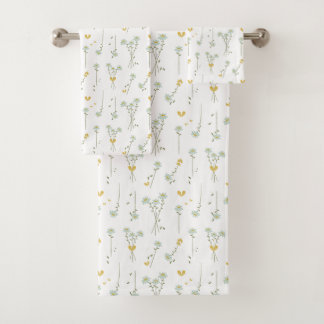 Elegantes minimales botanisches Orangenmuster Badhandtuch Set
