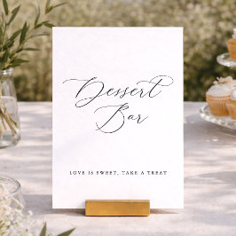 Elegantes Minimales Dessertbar-Hochzeitsschild Einladung