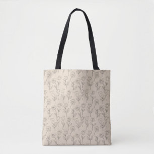 Elegantes minimales florales Linienmuster Tasche