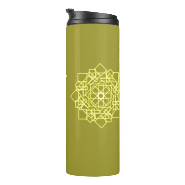 Elegantes minimales geometrisches Gradient Gold Thermosbecher (Nach rechts gedreht)
