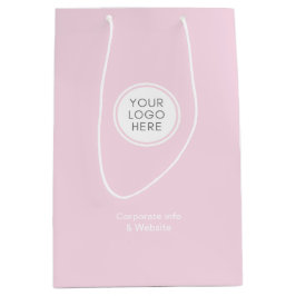 Elegantes, minimales Rosa-Logo Mittlere Geschenktüte
