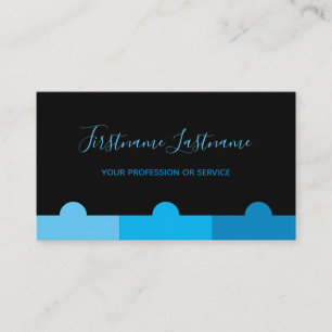 Elegantes minimales Schwarz-Indigoblau-Monogramm Visitenkarte