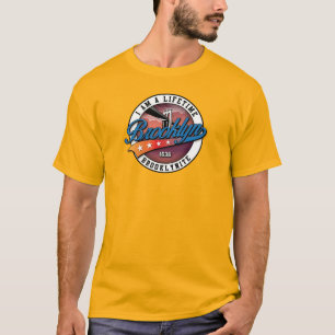 Elegantes minimalist Brooklyn-Logo-Design Gold T-Shirt