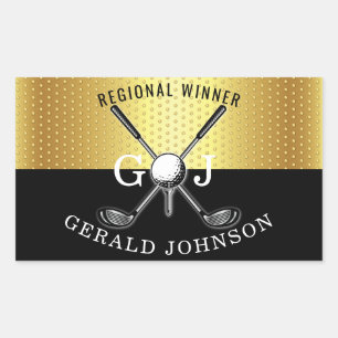 Elegantes minimalist Golf Monogramm-Design Rechteckiger Aufkleber