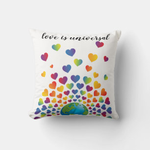 Elegantes minimalistfarbenes Regenbogen-Herz-Desig Kissen