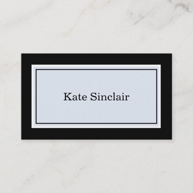 Elegantes Minimalistisch Blue White Consultant Visitenkarte (Vorderseite)