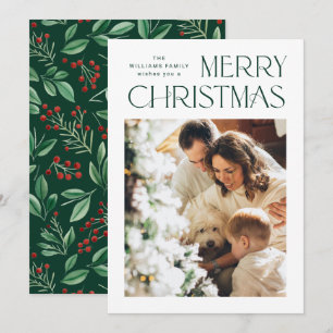 Elegantes Minimalistisch fröhliches Weihnachtsgrüß Feiertagskarte