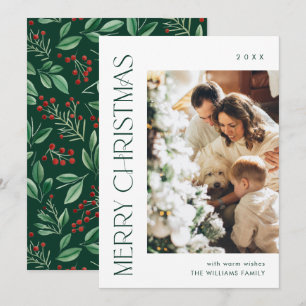 Elegantes Minimalistisch fröhliches Weihnachtsgrüß Feiertagskarte