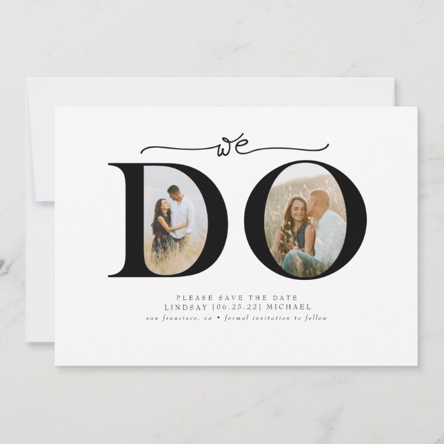 Elegantes Minimalistisch machen wir Save the Date  (Vorderseite)