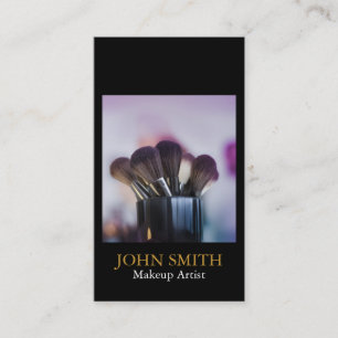 Elegantes Minimalistisch Makeup Artist Brushes Fot Visitenkarte