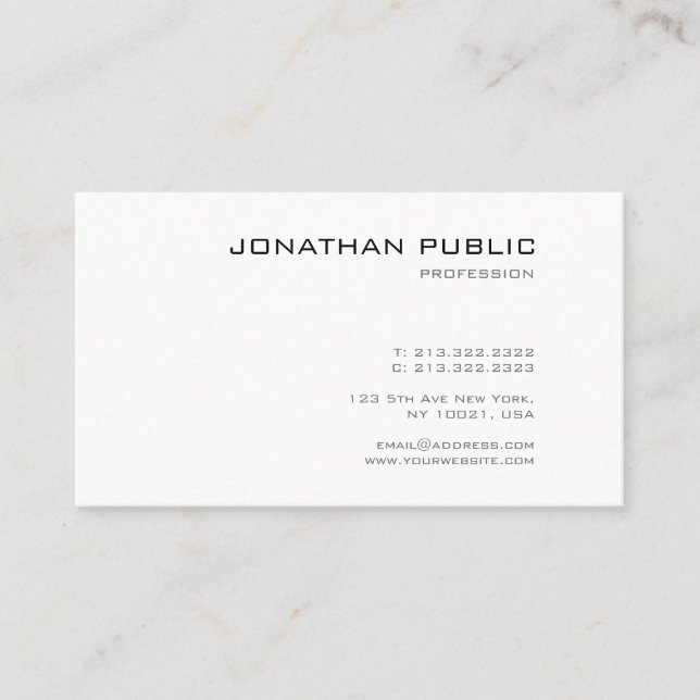Elegantes Minimalistisch Modernes Cooles Design Ni Visitenkarte (Vorderseite)