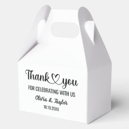 Elegantes Minimalistisch Schwarz und Weiß Danke He Geschenkschachtel