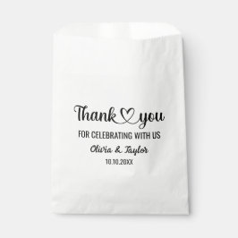 Elegantes Minimalistisch Schwarz und Weiß Danke He Geschenktütchen