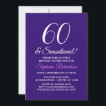 Elegantes Minimalistisches 60 und sensationelles L Einladung<br><div class="desc">Elegante Minimalistische 60 und sensationelle Lila Party Einladung Persönliche Gestaltung dieser lila Geburtstagsfeier mit dem Namen der Person, die einen ganz besonderen Tag in ihrem Leben feiert. Ein 60. Geburtstag ist ein besonderer Meilenstein zum Feiern. Mark den Anlass, indem Sie ein Party erstellen und Einladungen an alle besonderen Menschen in...</div>