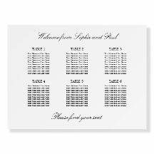 Elegantes Minimalistisches 6-Tisch-Sitzdiagramm