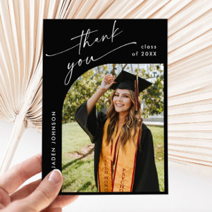 Elegantes Minimalistisches Abschluss One Foto Dankeskarte