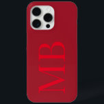 Elegantes Minimalistisches Anfangsmonogramm Case-Mate iPhone Hülle<br><div class="desc">Elegant Red Minimalistisch Initial Monogram iPhone Case</div>