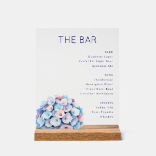 Elegantes minimalistisches Bar-Menü in Navyblau Acrylschild