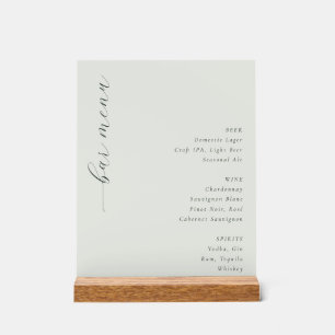 Elegantes Minimalistisches Bar-Menü in Offweiß Acrylschild