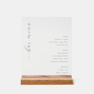 Elegantes minimalistisches Bar-Menü-Schild Acrylschild