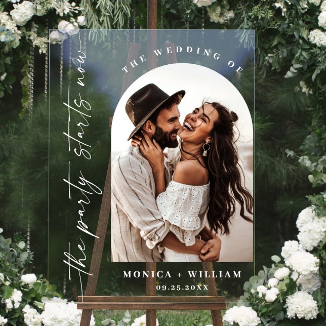 Elegantes Minimalistisches Begrüßungs-Foto Acrylschild (Von Creator hochgeladen)