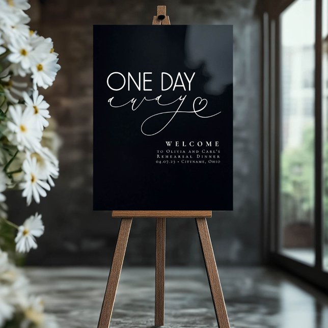 Elegantes Minimalistisches Black Probe Dinner Will Acrylschild (Black Rehearsal Dinner Welcome Sign)