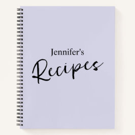 Elegantes Minimalistisches, blasses Lila Rezept Notizbuch