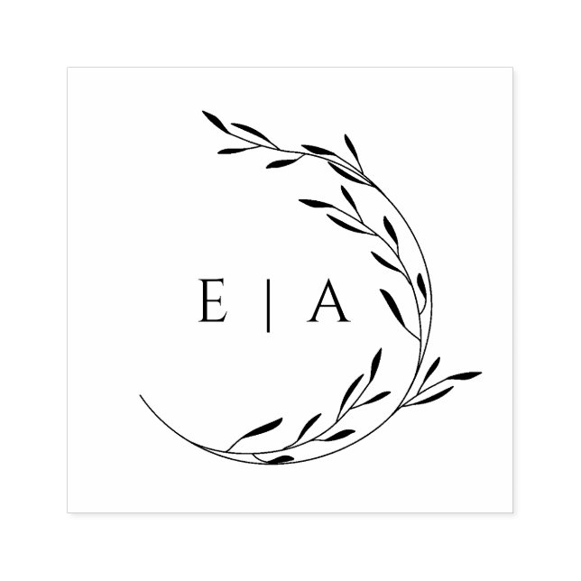 Elegantes Minimalistisches Blattwerk Gummistempel (Prägung)