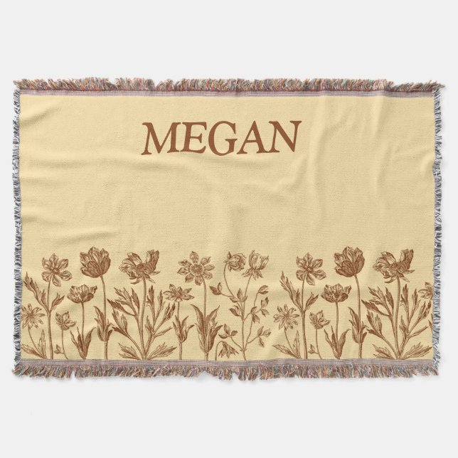 Elegantes Minimalistisches Blumendesign mit Monogr Decke (Vorderseite)