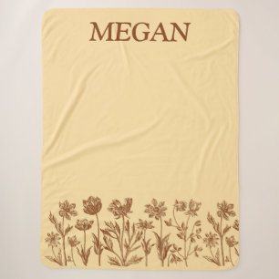 Elegantes Minimalistisches Blumendesign mit Monogr Sherpadecke