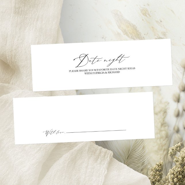 Elegantes Minimalistisches Brautparty Datum Nachtk (Von Creator hochgeladen)