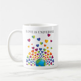 Elegantes minimalistisches bunter Regenbogen Herz  Kaffeetasse