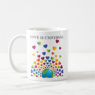 Elegantes minimalistisches bunter Regenbogen Herz Kaffeetasse