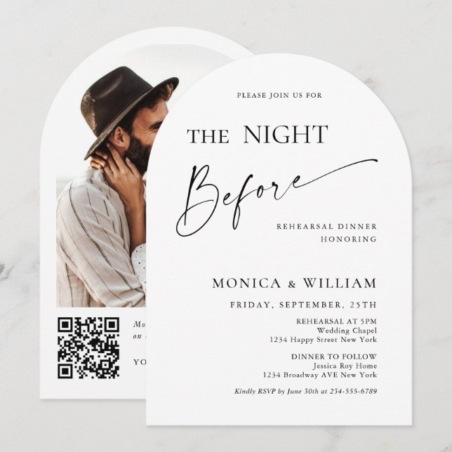 Elegantes Minimalistisches Calligrafy Probe Dinner Einladung (Vorne/Hinten)