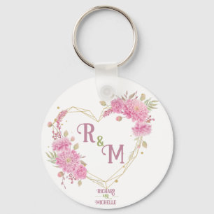 Elegantes minimalistisches Chic Initiale Monogramm Schlüsselanhänger