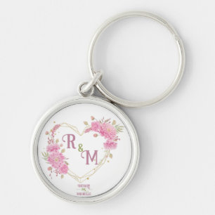 Elegantes minimalistisches Chic Initiale Monogramm Schlüsselanhänger