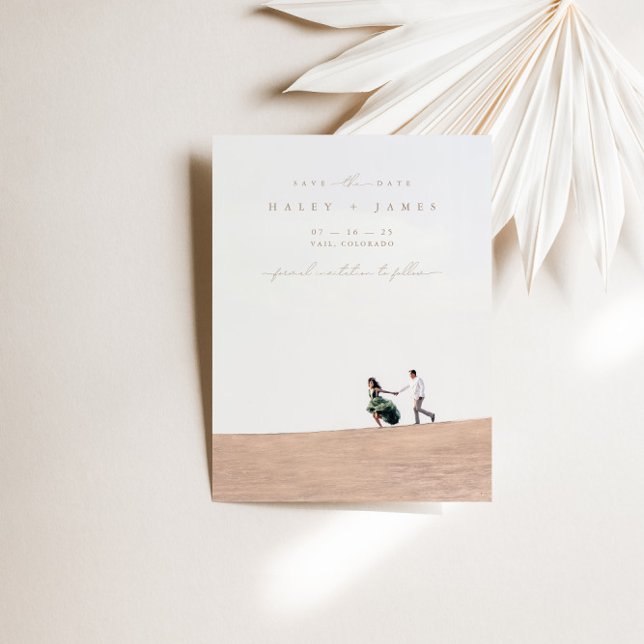 Elegantes Minimalistisches Chic Script-Foto Save t (Von Creator hochgeladen)