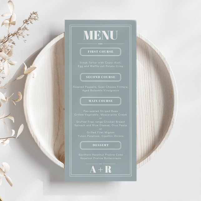Elegantes Minimalistisches Chic Wedding Menu Menükarte (Von Creator hochgeladen)