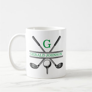 Elegantes Minimalistisches Custom Golf Monogram Ma Kaffeetasse