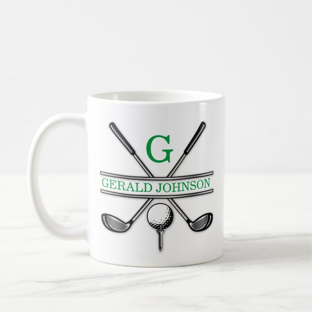Elegantes Minimalistisches Custom Golf Monogram Ma Kaffeetasse (Links)