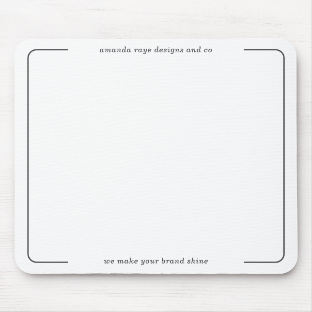 Elegantes Minimalistisches Design Designer Studio Mousepad (Vorne)