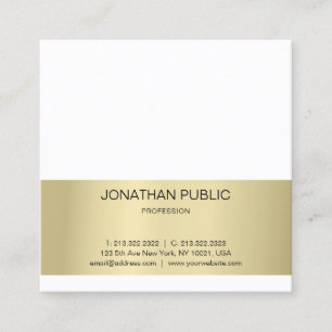 Elegantes Minimalistisches Design Gold Effekt Schl Quadratische Visitenkarte
