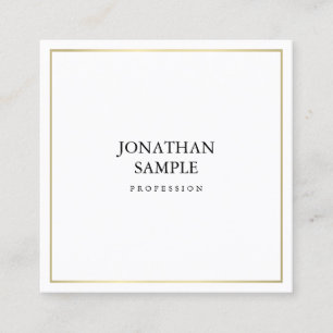 Elegantes Minimalistisches Design Gold Look Modern Quadratische Visitenkarte