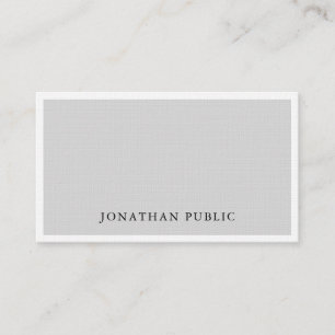 Elegantes Minimalistisches Design Grau Weiß Modern Visitenkarte