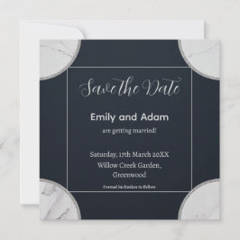 Elegantes minimalistisches Design mit Marmorecken Einladung