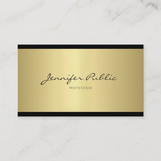 Elegantes Minimalistisches Design Modernes Gold Be Visitenkarte (Vorderseite)