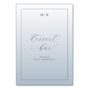 Elegantes minimalistisches Dessertbar-Schild in Bl Tischnummer